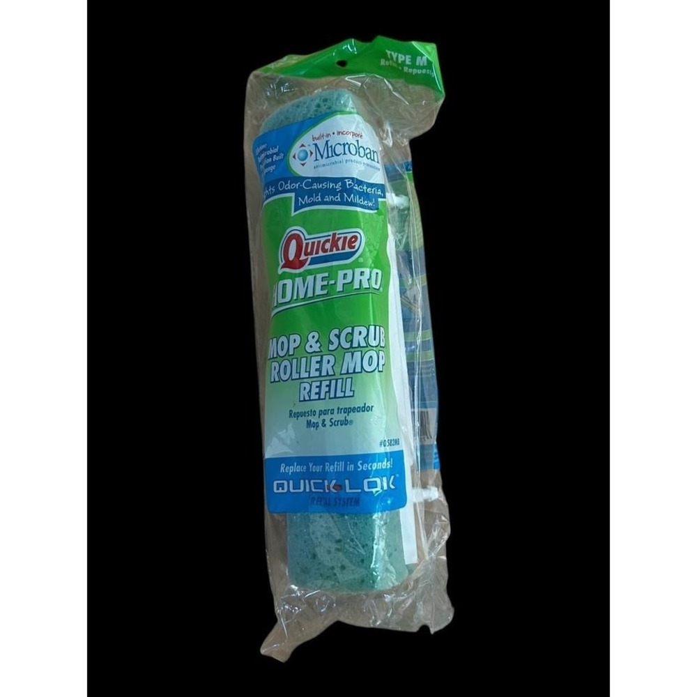 Quickie Home-Pro Mop & Scrub Roller Mop Refill Type M 0582MB Microban Teal NEW